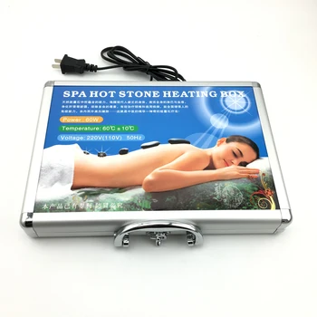 

16Pcs/Lot Best Selling Body Massage Lava Natural Energy Stones Spa Equipment Set Rock Basalt Hot Stone With Heater Box 110V/220V