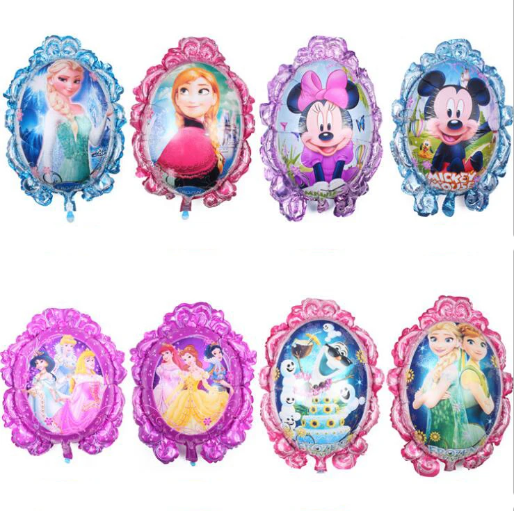 20pcs 65x52cm Double-side Different Princess Mickey Minnie Foil Balloons Globos Wedding Birthday Party Decor Girl Mirror Ballons | Дом и сад