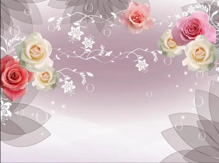 modern living room wallpapers Retro nostalgic romantic rose TV background wall decorative painting | Обустройство дома