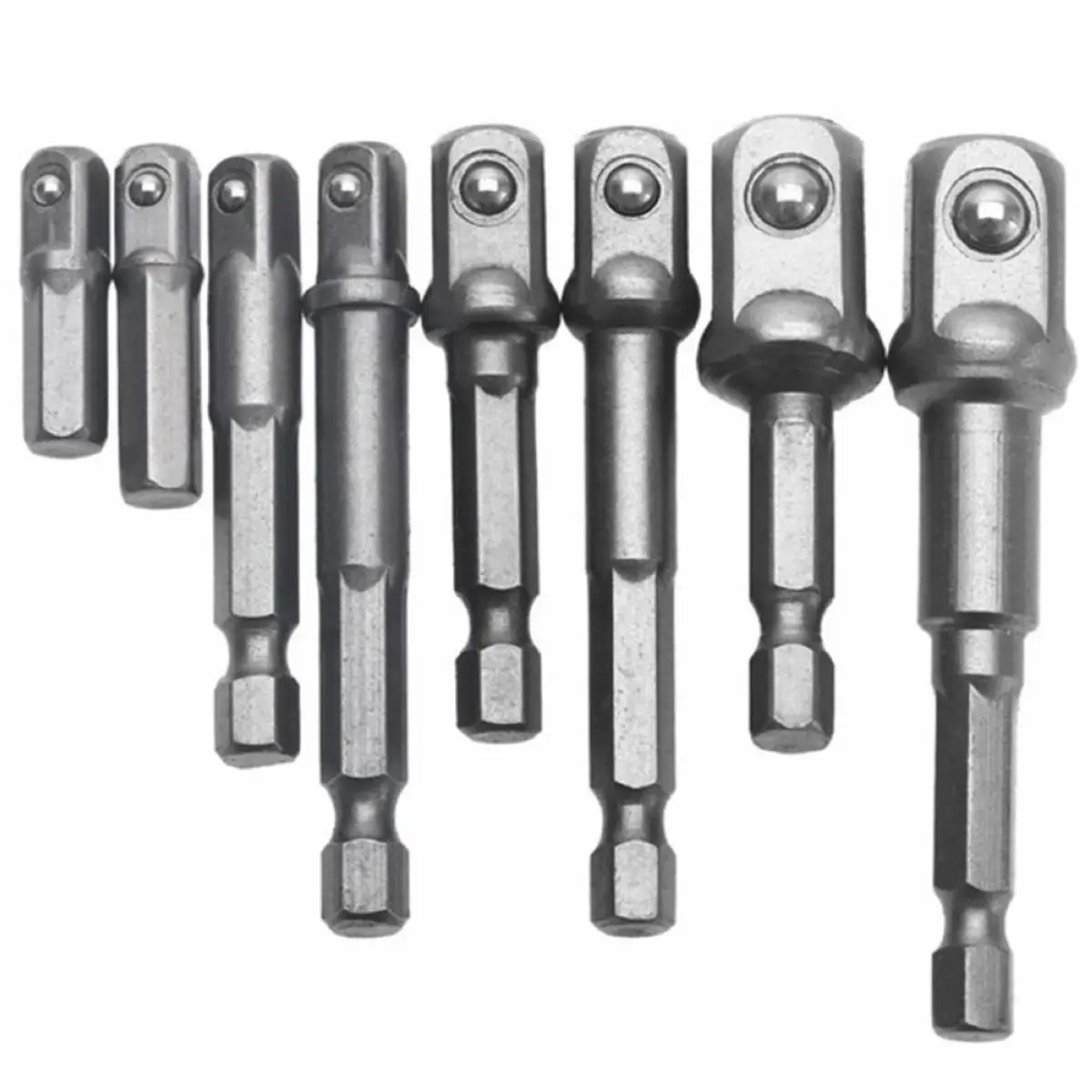 DWZ 8pcs Socket Bits Adapter Set Hex Drill Nut Driver Power Shank 1/4" 3/8" 1/2" New