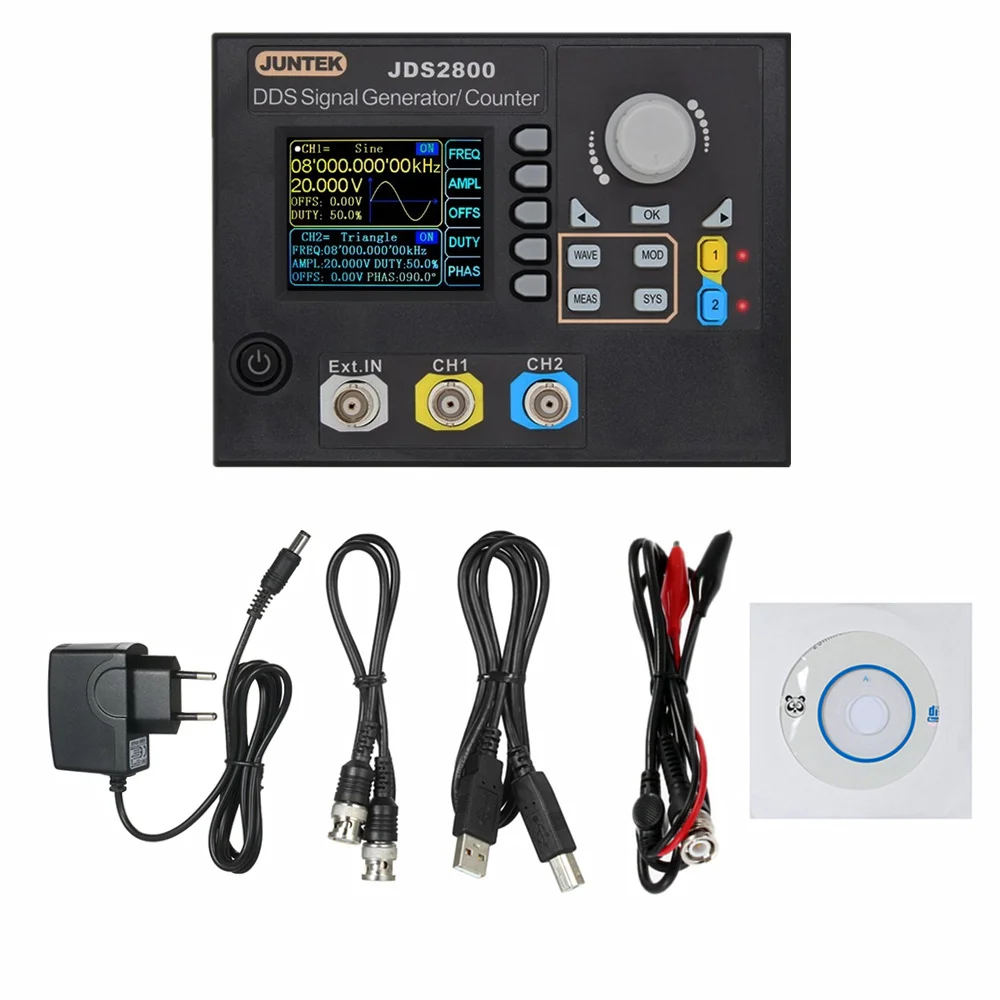 

JUNTEK DDS Signal Generator Digital Dual-channel Function Signal Generator Arbitrary Waveform Pulse Signal Generator