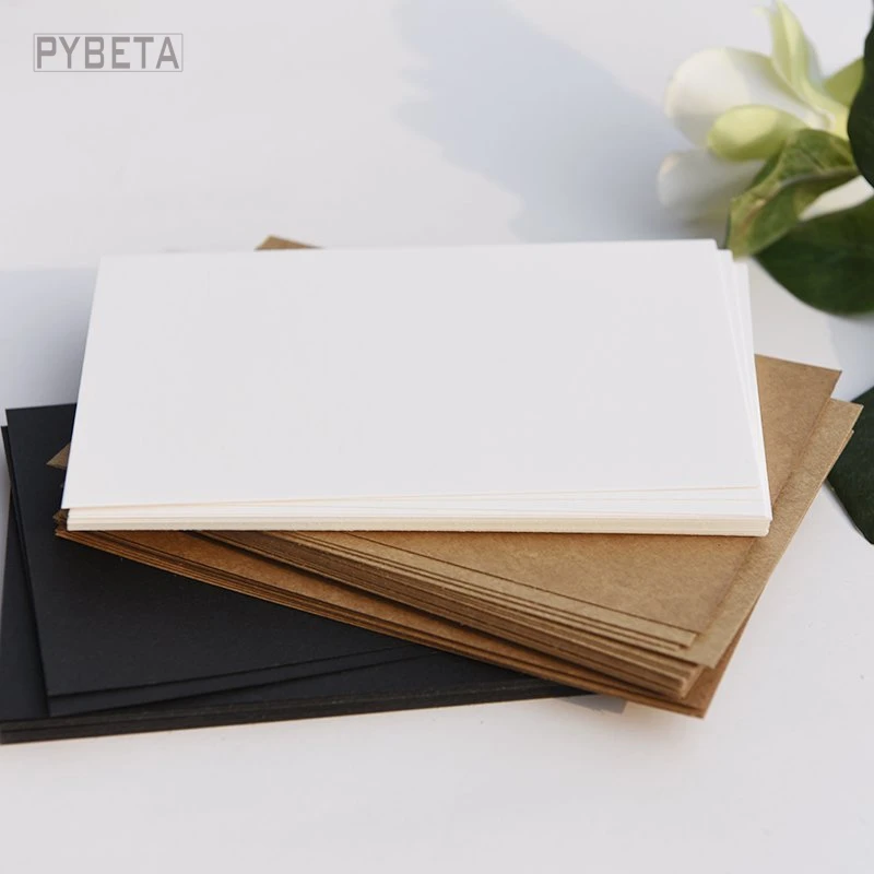 

100sheets- 10*15cm Blank Kraft Paper Black Paper White Paper Cards Sketch Drawing Art Paper