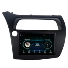 Sistema multimídia automotivo, rádio com gps, câmera microfone wi-fi embutido, sistema de reprodutor multimídia, idioma para honda civic hatchback 9 polegadas android 8.1