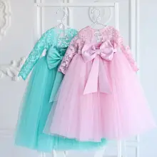 Детское платье с цветочным узором для девочек; вечерние платья с бантом; торжественное платье