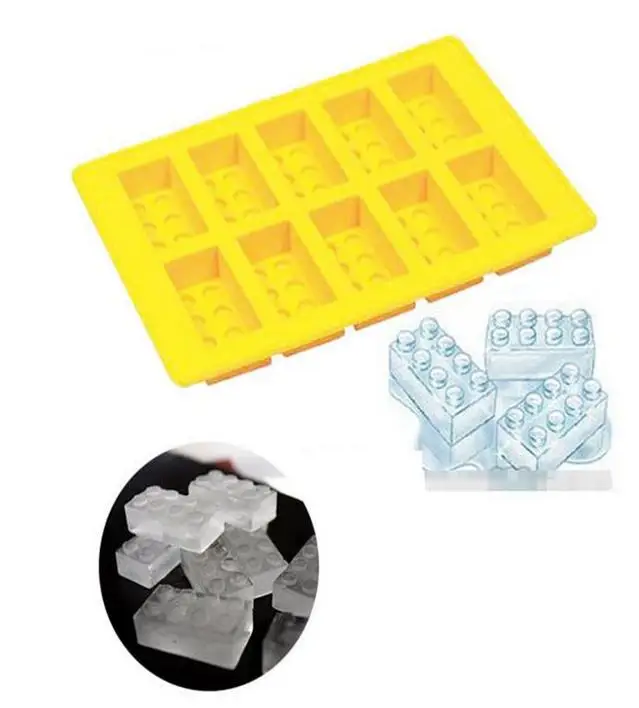 building block style Creative Large Silicone Ice Mold Tray Square Shape Fruit Cream Maker Bar Kitchen Accessories | Дом и сад