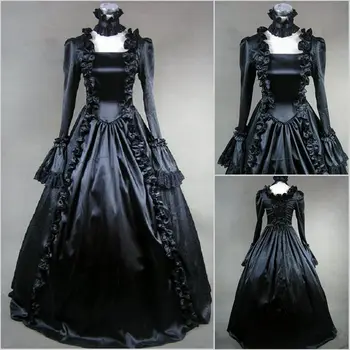 

Anime Cosplay Costume Halloween Christmas Lolita Victorian Gothic Witch Black Dress Z