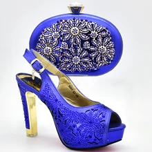 New Arrival Italian Shoes with Matching Bags Wedding Shoes Decorated with Appliques Nigerian Women Party Shoes High Heels Pumps