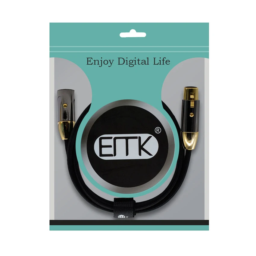 EMK XLR Cable Microphone Audio Sound Cannon Cable XLR Male to Female Extension Aux Cable for Mixer Stereo Camera Amplifier 15m
