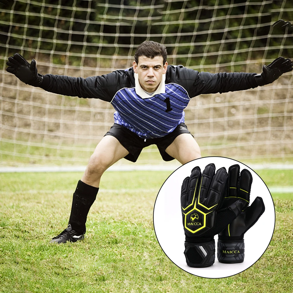 Новые футбольные вратарские перчатки высокого качества латексные взрослые с кончиками пальцев Нескользящие утепленные вратарские перчатки