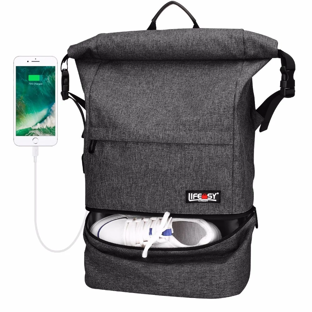 

Travel Backpack, MapleStory Waterproof Anti-Theft Wet Separation Roll Top Business Laptop Bag Lightweight Daypack for Men Women