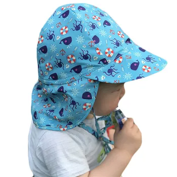 

Summer Boys Girls Sun Hat Autumn Children Quick Dry Breathable Beach Cap Baby Bucket Hats Kids Beanies with Shawl Set Accessory