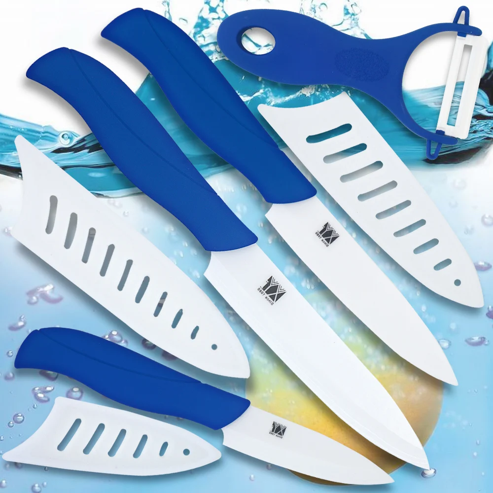Ceramic knife set 3 paring 4 utility 5 slicing knife kitchen knives with a sharp white