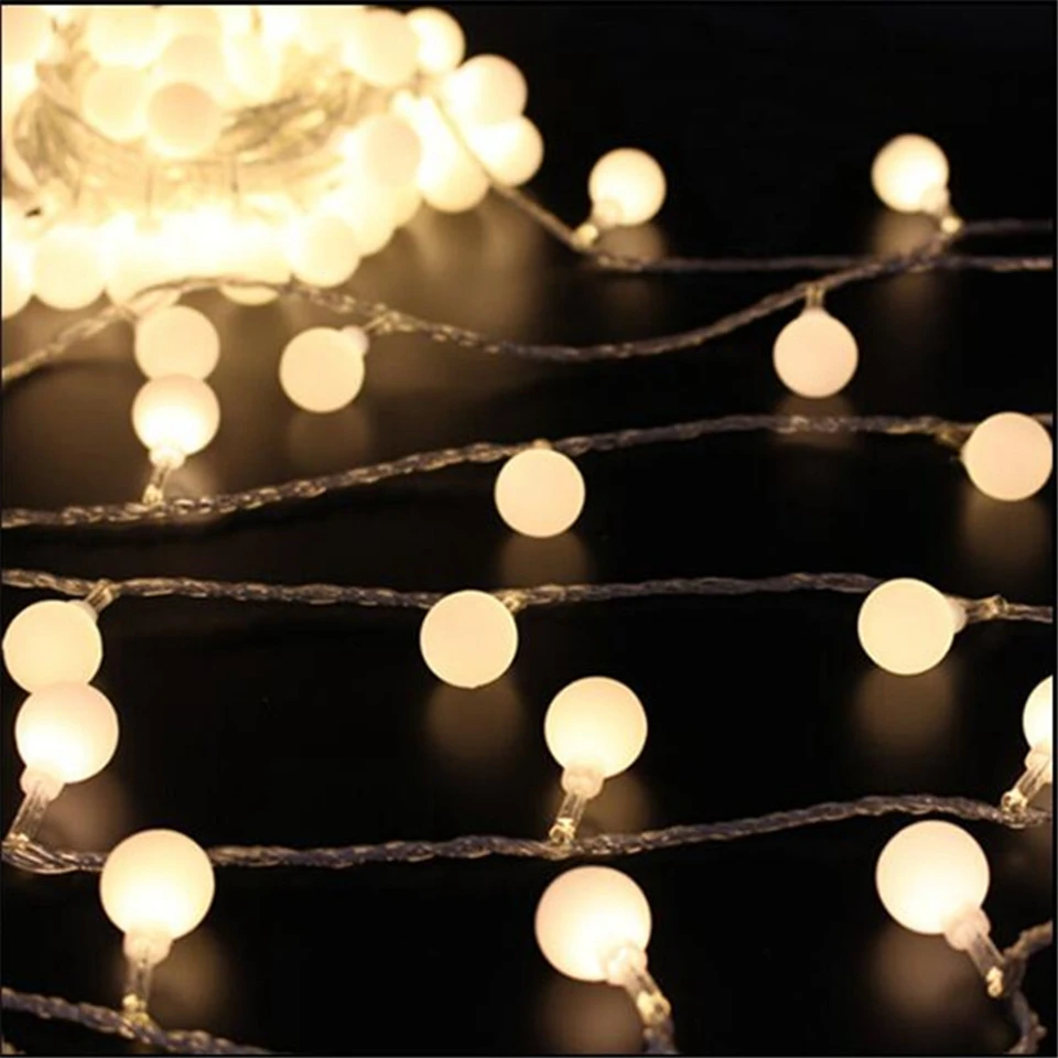 AC220/110V 10M 20M 50M White ball Led Fairy lights Christmas Lights indoor/outdoor Garland Lights for Wedding Holiday decoration AC220/110V 10M 20M 50M White ball Led Fairy lights Christmas Lights indoor/outdoor Garland Lights for Wedding Holiday decoration