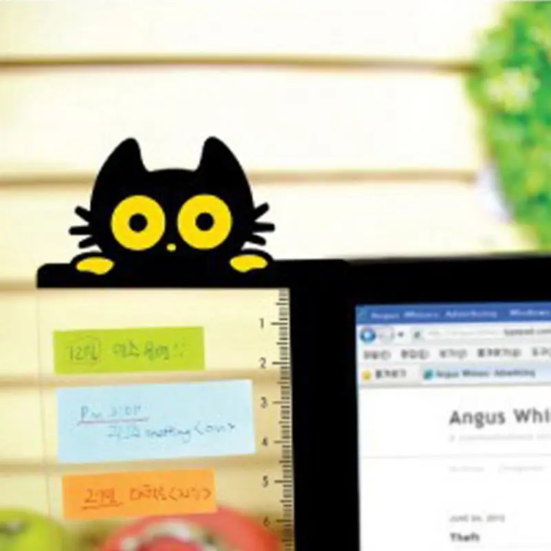 

New Left or right Type Cat Monitor Board Memo message pads Computer Screen Holder Sticky Note for Office Home Card Holder