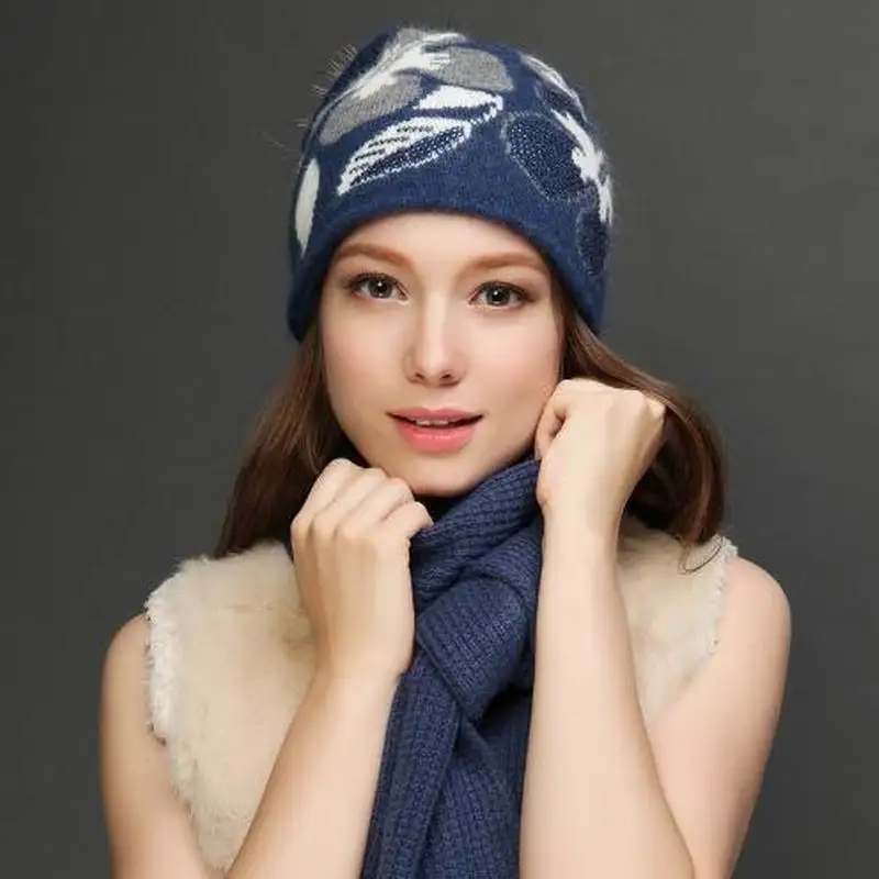 Зимние женские наборы шарф шапка зимние утолщенные шерстяные вязаные шапки повседневные модные теплые шапки с помпоном M163