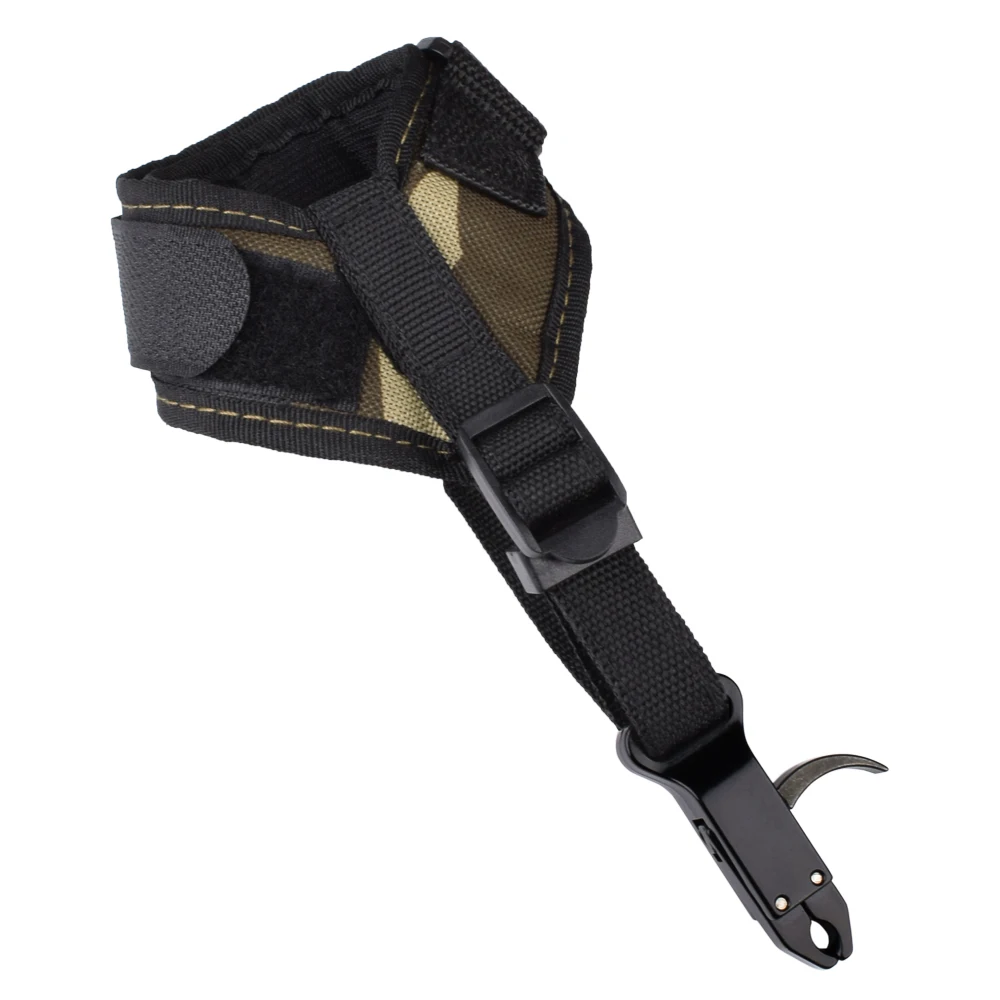 

1X Release Compound Bow Camo Black Archery Caliper Thumb Release Aid Trigger Adjustable Wrist Strap Free shipping