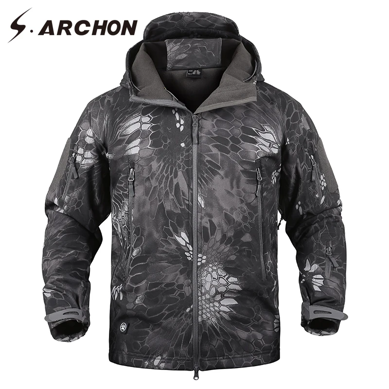 Мужская камуфляжная армейская куртка S.ARCHON Softshell водонепроницаемая