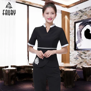 

Medical Uniforms Lab Set Top+Pants Hotel Waiter Aviation Uniform Women Lady Waitress Beauty Salon SPA Fashion Work Wear Uniform
