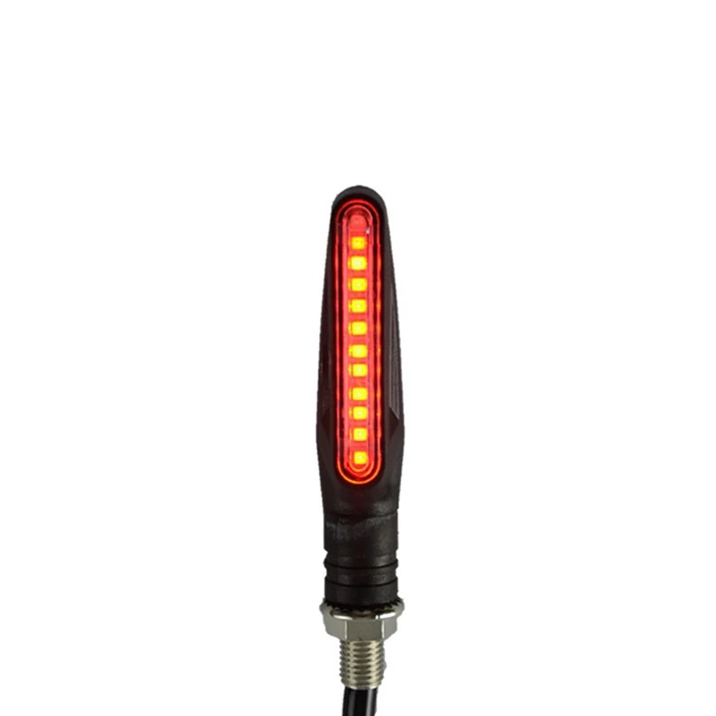 Мотоцикл изменение сигнальные лампы светильник хвост буфер светодиодный "бегущая вода" мигалка гибкие мотоцикл мигающий светильник лампа аксессуары - Цвет: Red no streamer
