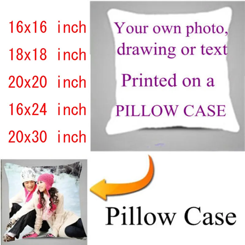 

Personalised Custom Printed PILLOW CASE any Photo Picture Logo Text Design Pillowcase Gift