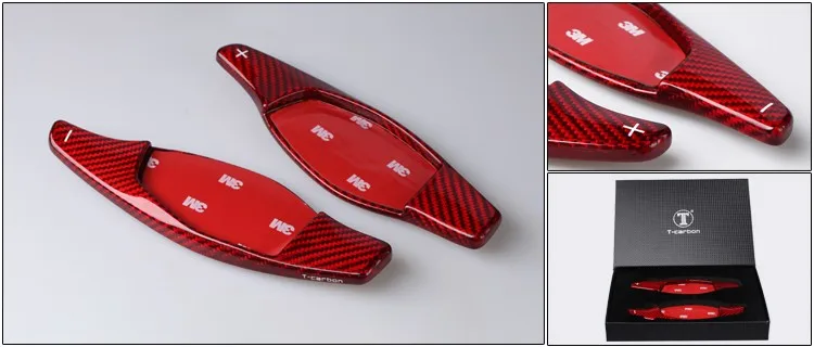 Т-карбоновое волокно весло сдвиг расширения чехлы подходят для Audi RS4 TTRS