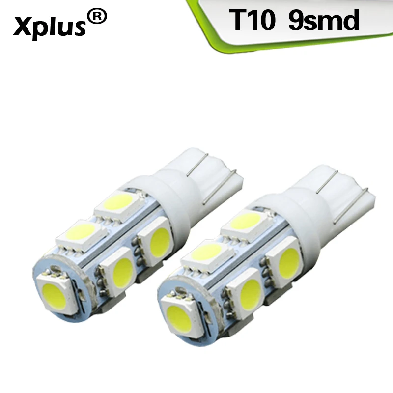 Xplus 2 шт. T10 9SMD 5050 Светодиодные Габаритные огни подсветка номерного знака Лампа для
