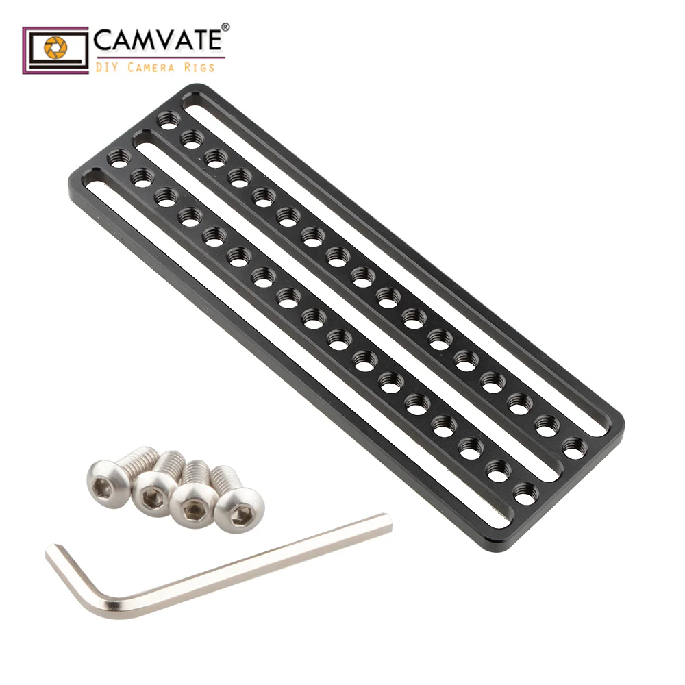 CAMVATE Mounting Cheese Plate with 1/4" Thread Holes For Monitor Cage