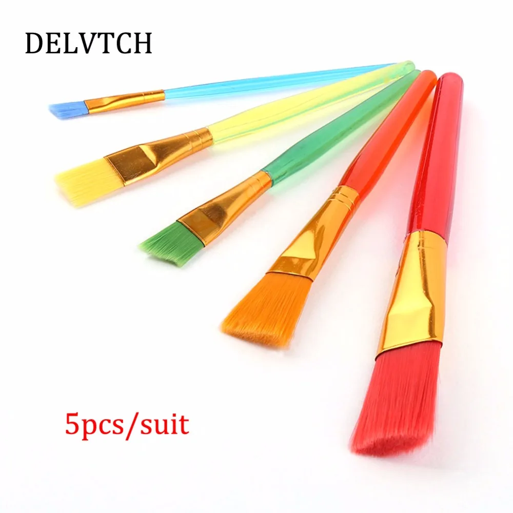 DELVYCH 5Pcs/Set Paint Brushes Acrylic DIY Graffiti Brush Set For