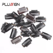 Plussign оснастки зажимы 10 шт. u-образные металлические зажимы для наращивания волос Diy черный коричневый Begie парик клип 9 клипса с зубцами Ins