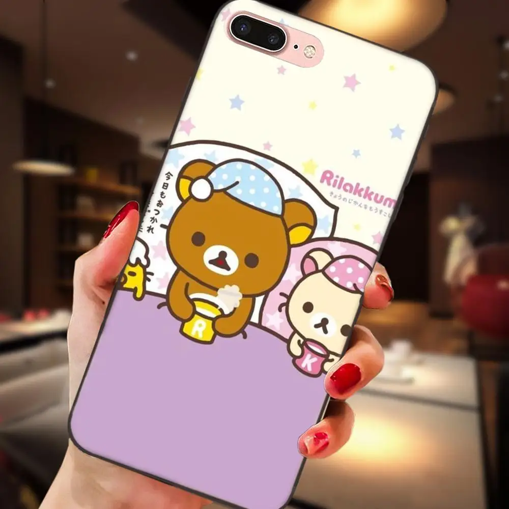 Медведь Rilakkuma милый мультфильм для Apple iPhone 4 4s 5 5S SE 6 S 7 8 Plus X XS Max XR мягкий новый