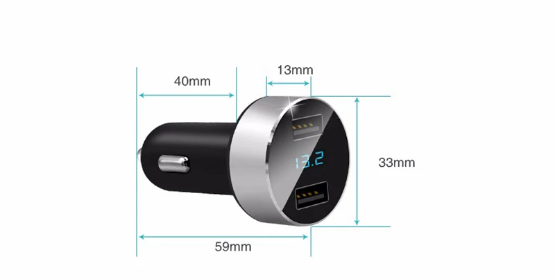 Автомобильное зарядное устройство с светодиодный ным USB портом со светодиодным