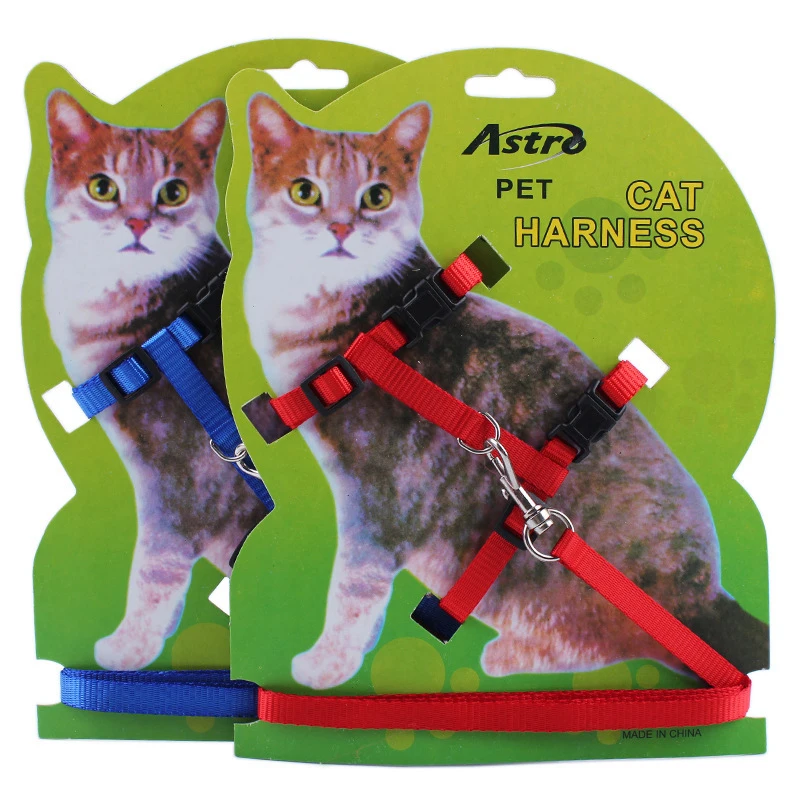 Cute Dog Cat Harness And Leash 2 Colors Nylon Products For Animals
