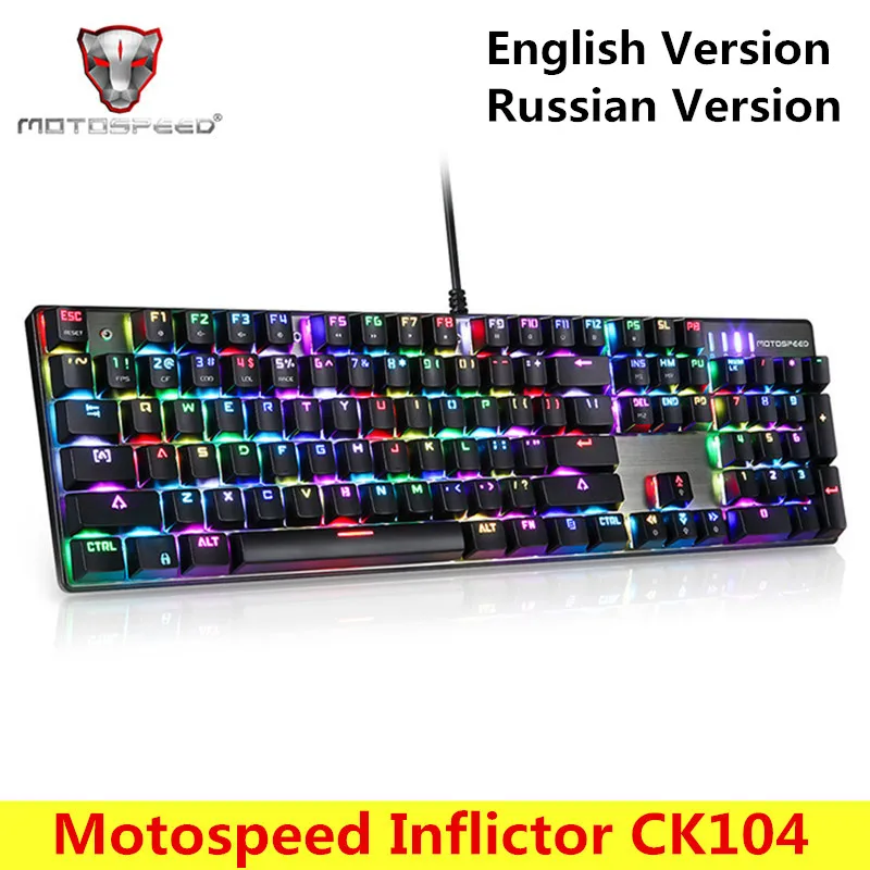 

Motospeed CK104 Inflictor NKRO Gaming Mechanical Keyboard Backlit Wired Keyboard With Backlight RGB Anti-Ghosting For Computer