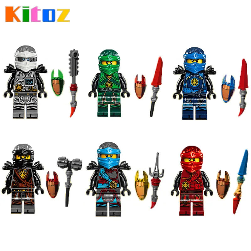 

Kitoz Hands of Time W Ninja with Copper Time Blade Cole Kai Jay Lloyd Nya Zane Ninja Figure Black Armor Building Blocks Toy