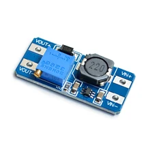 Mt3608 DC-DC módulo de impulso ajustável 2a placa de impulso módulo passo acima com micro usb 2v-24v a 5v 9v 12v 28v lm2577