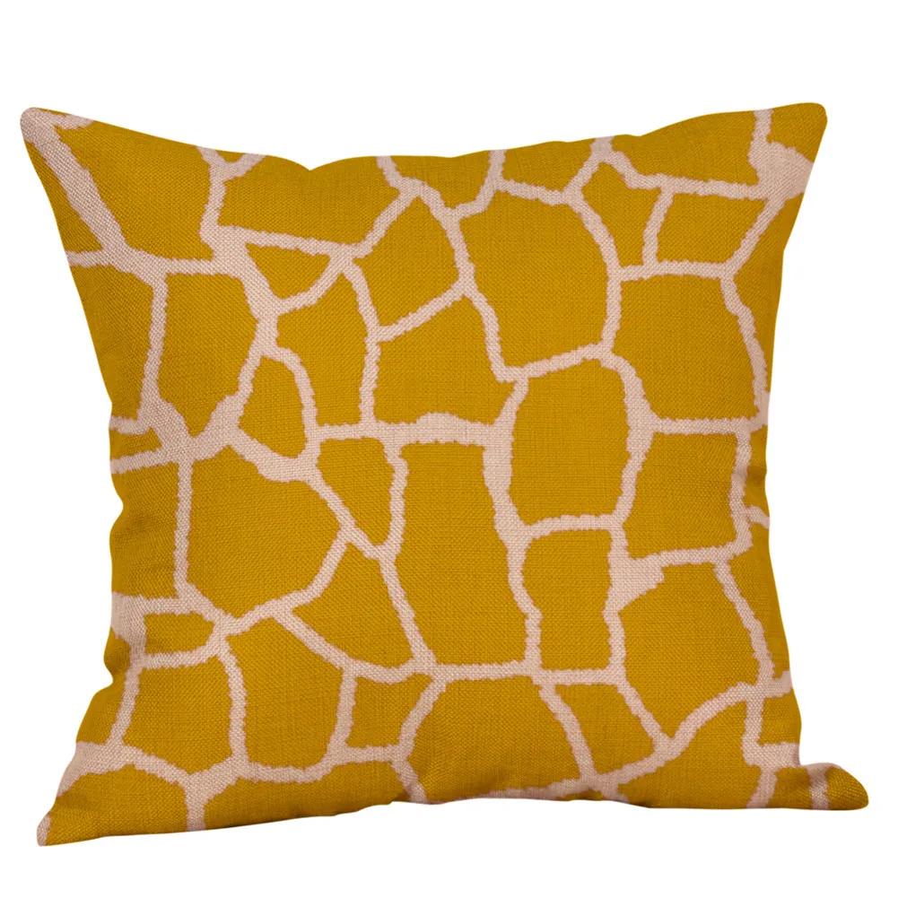 

45x45cm Square Mustard Pillow Case Yellow Geometric Fall Autumn Cushion Cover Waist Pillow Covers Home Decorative F4