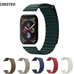 Хохлатая кожа петля ремешок для Apple Watch группа 42 мм/44 мм iWatch Группа 38 мм/40 мм Магнитная застежка запястье браслет ремень серия 3/2/1