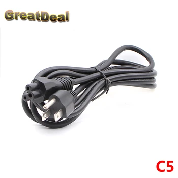 

1.5M Power Cable C5 Cloverleaf Lead to US 3Pin AC US Plug Power Cable Lead Cord PC Monitor Black HY1547