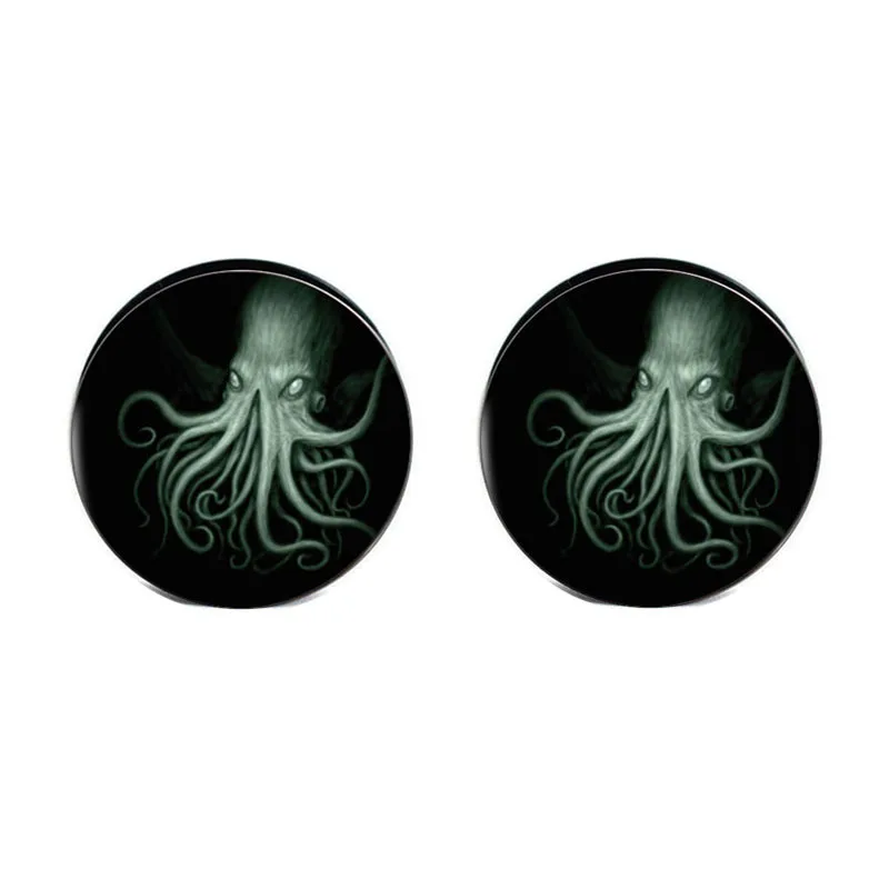 

1 pair Kraken Cthulhu acrylic screw fit flesh tunnel ear plug gauges ear expander Body Piercing Jewelrys Free Shipping