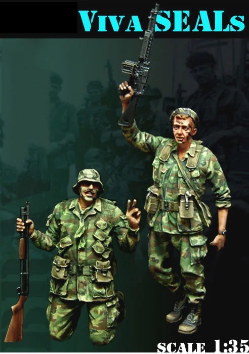 Scale Models 1 35 Vietnam War Viva SEALs USMC soldier figure Historical WWII Resin Model Free