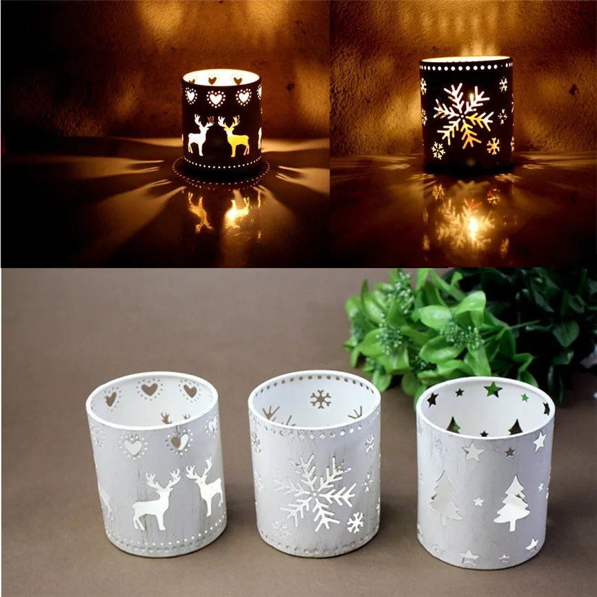 Christmas Candle Holder Xms Hollow Candle Holder Candlestick Creative
