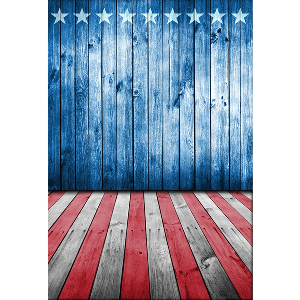 GoHeBe Vinyl 5x5ft Photography Background US Flag Retro Vintage Background Stars and Striped Photo Backdrops Solid Wood Floor Newborn Baby Kid Children Backdrop Portraits Shooting Video Studio Props