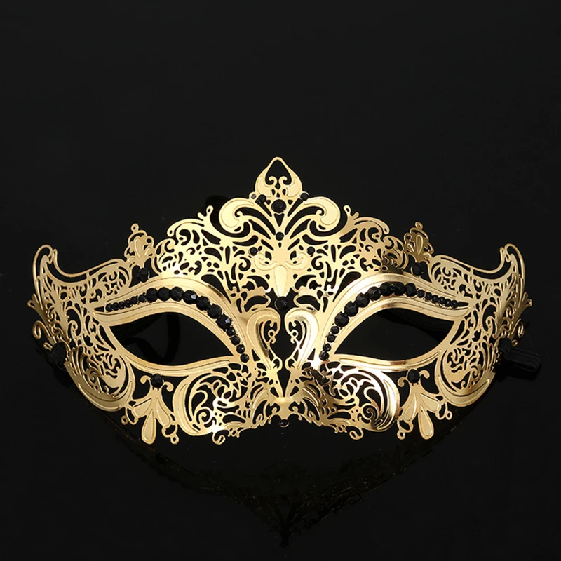 Золотая Корона Венецианская металлическая лазерная резка Свадебная Маскарадная маска танцевальный карнавальный костюм Вечерние Маски