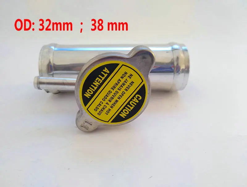 32MM/38MM POLISHED Aluminum Inline Radiator Hose Pipe Filler Neck 1.25