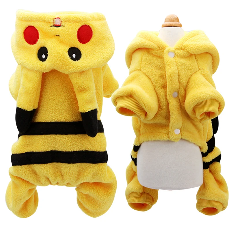 Pokemon Go Dog Pet Cloth Lovely Pikachu Coral Velvet Dog Clothes Winter  Warm Pet Coat Hot Cloth For Dogs Free Shipping - Dog Coats & Jackets -  AliExpress