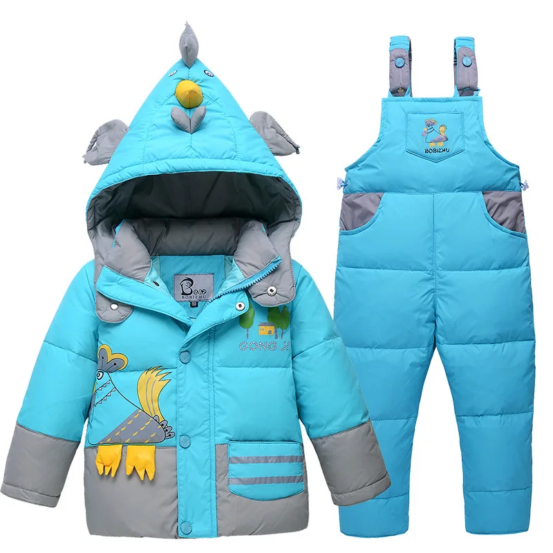 

Russia Winter 90% Duck Down Children Jacket Baby Overalls For Girls Thick Coat+Bib Pants Kids Outerwear for -20 Degree Boys Coat