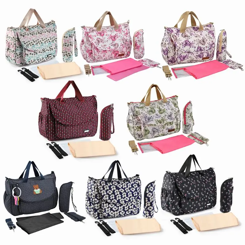 

1Set Fashion Multifunction Diaper Tote Bags Baby Nappy Bag Larger Capacity Mummy Handbag Messenger Travel Organizer 210D Nylon