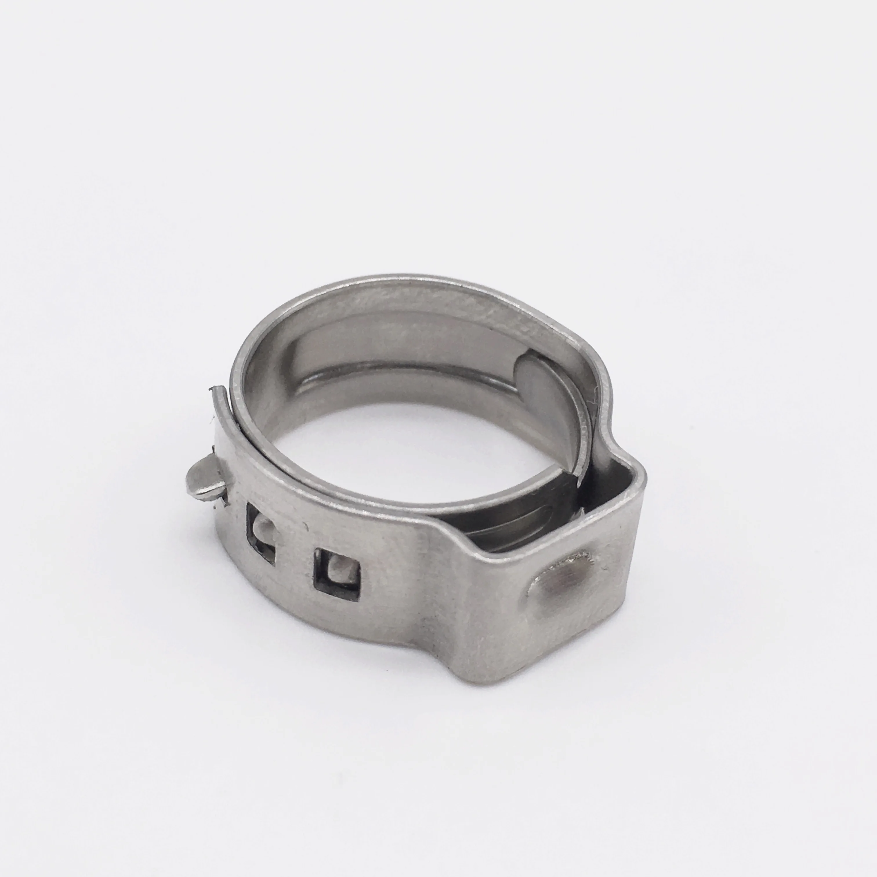 

9.8-12.3 mm Pinch Clamps Stepless Single Ear Tight-Seal Vibration-Resistant for Firm Hose and Tube 304 Stainless Steel Pack 100