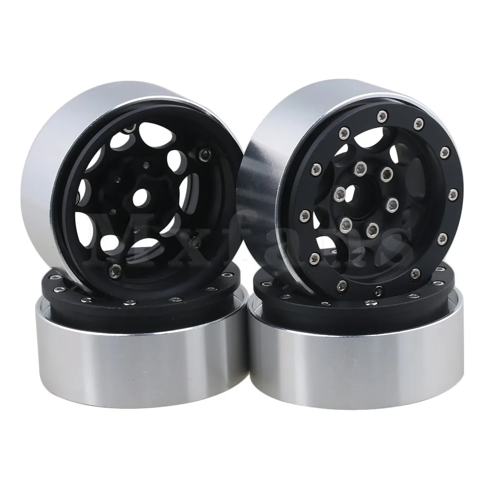Mxfans Black Aluminum Alloy 8271 Upgrade Parts Wheel Rims for TRAXXAS TRX 4 RC 1:10 Rock Crawler