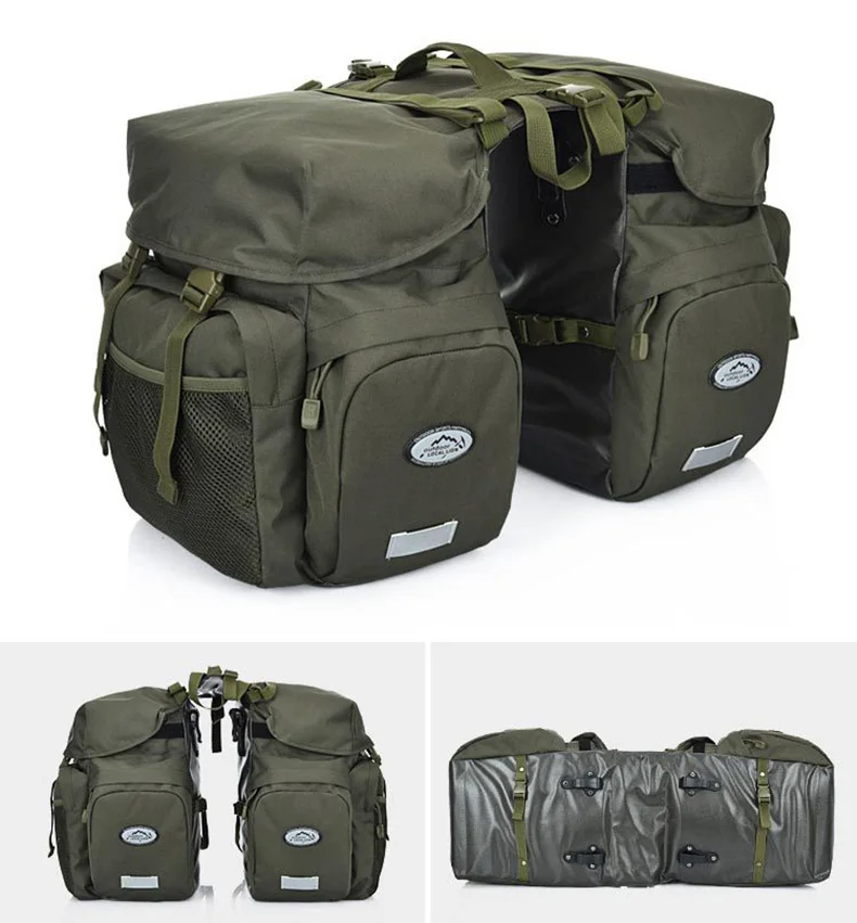 Clearance Bicycle Bag Mountain Road Saddle Cycling Bags MTB Rear Double Side Rack Tail Seat Pannier Pack Bike Accessories Rain Cover XA37D 20